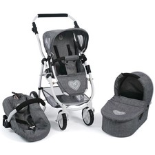 Bayer Chic 2000 3 in 1 Kombi Puppenwagen Emotion All In Jeans grey NEU