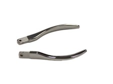 2 x chrome hood handle lever