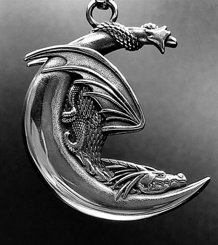 Halb mond drache anhänger - halb,