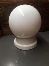 Tisch - Deckenleuchte  Kugel  Ø 15 Weiß Glas Kunsstoff Retro Stecker