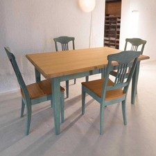 Rodam Essgruppe Ausziehbar Tisch und 4 Stühle Catania Ahorn Pinie Mint