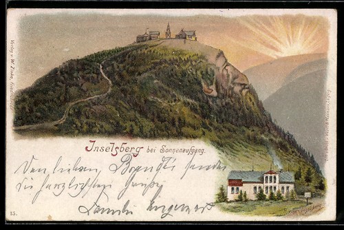 Ansichtskarte inselsberg mit - ansichtskarte,