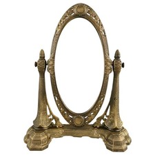 Gusseisen Kippspiegel Verbandsspiegel rustikal braun H 45 cm 