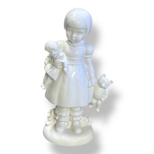 Wagner&Apel Porzellan Figur Mädchen mit Teddy weiß H18cm Top Zustand
