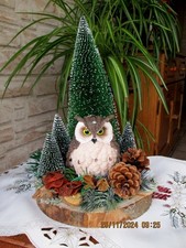 Figur Eule Braun Gesteck