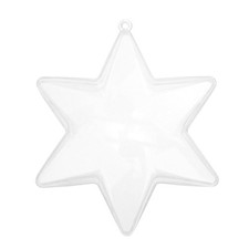  10 Stück Weihnachtsanhänger aus Kunststoff zum Aufhängen, leer, sechseckig,