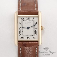 Cartier Tank Louis Gelbgold 750 Lederband W1512853 Gold Damen