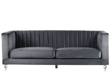 3-Sitzer Sofa Samtstoff grau