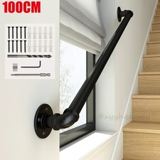 100CM Handlauf Treppengeländer Geländer Wandhandlauf Wasserrohr Handlauf Schwarz