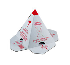 100 Palettenhütchen rot/weiss Stapelschutz Stapelschutzpyramide Umreifung 