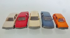 Fleischmann H0 5 PKW Mercedes S-Klasse, Audi 100, BMW 745i, Opel Rekord, VW Golf