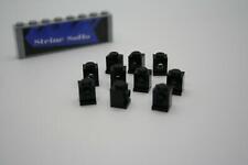 Lego (c) 10x Snoter Konverter - 1x1 - schwarz - 4070 - Ritterburg - Noppe seitl.