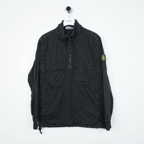 Stone island schwarzer smock - stone,