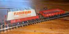 2x Fleischmann Niederbordwagen offener Güterwagen DB Spur H0