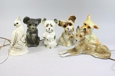 6x Rauchverzehrer Porzellan Hunde Terrier & 1x Kakadu (GU251)