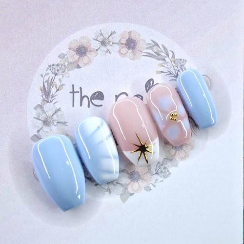 Baby blue white french - &, tips