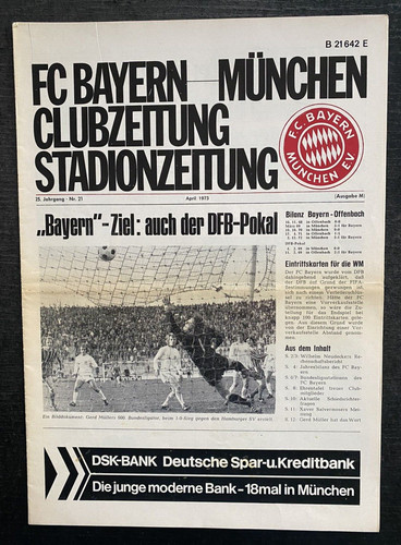 Dfb pokal fc bayern - dfb-pokal, 72/73