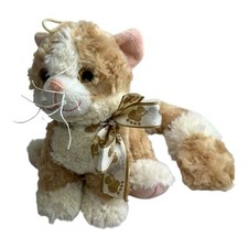 Morgenroth Katze mit Schleife braun beige Kuscheltier Plüsch Stofftier 24 cm
