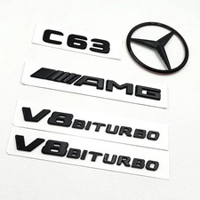 3D ABS Black C63 Letters V8