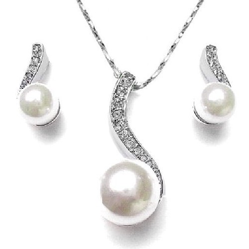 Perlen set weiss hochzeit - weiss,