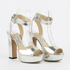 Damen Jimmy Choo Plateau Sandaletten Gebrauchte Metallic Schuhe 841688