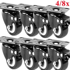 8x Schwerlastrollen Für Möbel 50mm 400KG Transportrollen Lenkrollen Mit Bremse