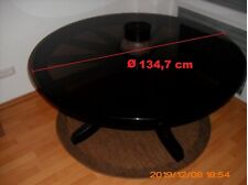 Wagenradtisch - Wohnzimmer Tisch mit Glasplatte in Parsolbronze 12 mm