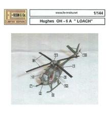 Super selten 1/144 FERESIN Hughes OH-6A "Loach" "Cayuse" "MD 500" Hubschrauber