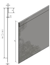 1 m Edelstahl Rasenkante Falz Kiesleiste Beeteinfassung 160 bis 250mm rostfrei