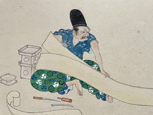 Japanische malerei handwerker - malerei,