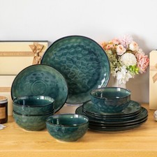 Geschirr Set Grün Steingut