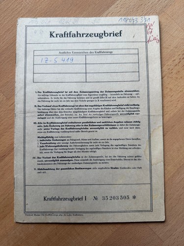 Kraftfahrzeugbrief kfz brief - kraftfahrzeugbrief,