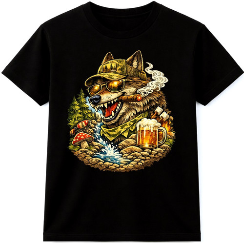 Wolf camping shirt outdoor - t-shirt,
