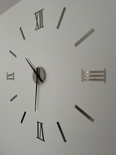Wanduhr Uhr  Deko Design Edelstahl Wand Uhr Groß XL 100 - 130cmcm Quarzuhrwerk
