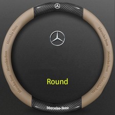 15 " Rundes Lenkrad abdeckung Atmungsaktives Leder für Mercedes-Benz Alle Autos