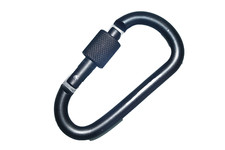 2 Stück Outdoor Alu Karabinerhaken black Karabiner Schnapphaken Schraubverschluß