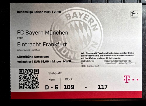 Eintrittskarte bayern - fc,