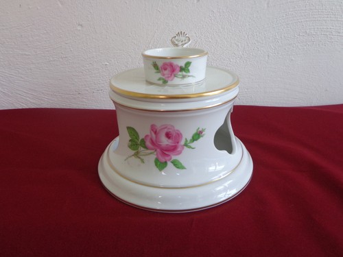 Meissen rote rose goldrand - rose,