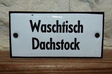 Altes Emailschild Waschtisch Dachstock,Original,Waschküche,Deko,Türschild,Retro