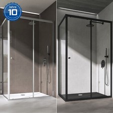 Duschabtrennung 120x90 Duschkabine Schiebetür Rechteckig 6mm ESG Glas mit Nano