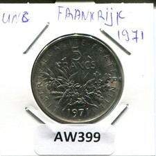 5 FRANCS 1971 FRANKREICH FRANCE Französisch Münze #AW399.D