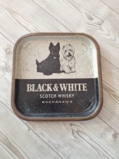 Black & White Scotch Whisky Buchanan's Tablett Vintage Alt Original 