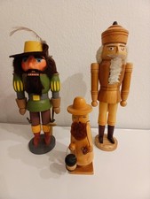 2x DDR Nussknacker +1 Räuchermännchen DDR  ,Expertic Erzgebirge (21cm 34 cm 38cm