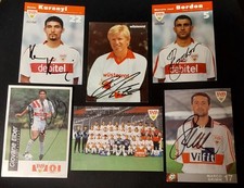 Autogrammkarten Konvolut VfB Stuttgart + Mannschaftsfoto 1995/96 (Mag. Dreieck)