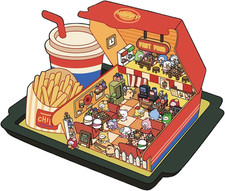 3D Sticker Kinder Bastelset Miniatur Laden Szene Scrapbook Deko