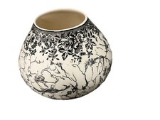 Villeroy & Boch Alt Mettlacher Kupferstiche Vase Kugelvase 19 cm