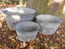 Zinkwannen-Set Oval 3 Stück