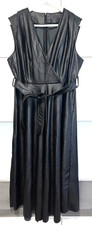 schwarzes Elegantes Leder Kleid Gr. XL 42/44