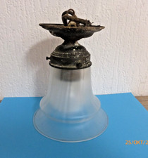 Jugendstil  kleine  Deckenlampe Schirm mattiert  Porzellanfassung