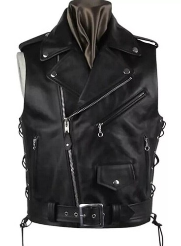 Biker lederweste für herren - lederweste,